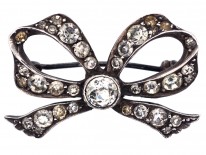 Edwardian Silver & Paste Bow Brooch