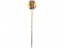 Victorian 15ct Gold , Cabochon Garnet & White Enamel Stick Pin