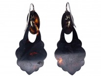 Victorian Tortoiseshell Pique Drop Earrings