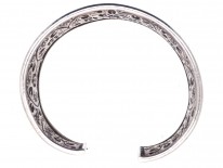 Silver Pierced Work Flower Design Bangle