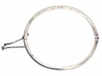 Narrow Silver Engraved Bangle