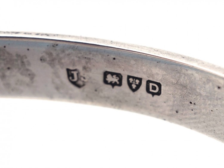 Narrow Silver Engraved Bangle