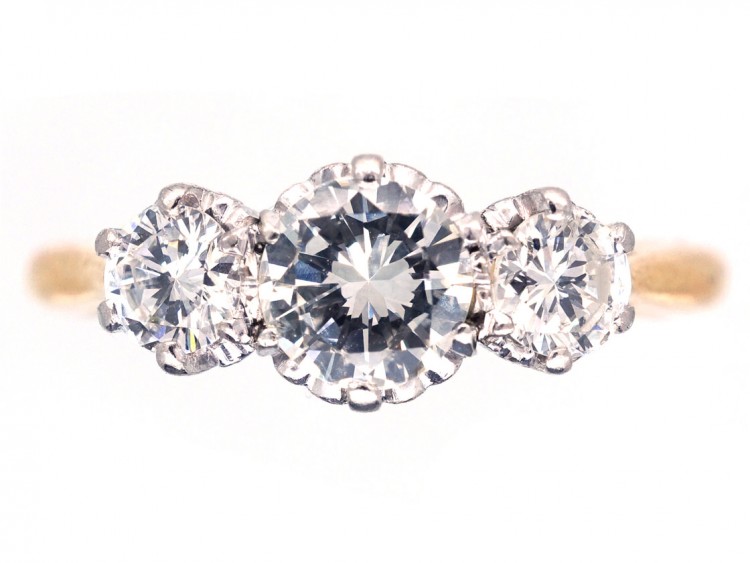 18ct Gold & Platinum Three Stone Diamond Ring