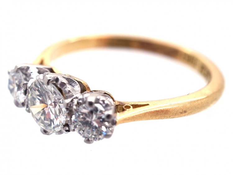 18ct Gold & Platinum Three Stone Diamond Ring
