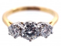 18ct Gold & Platinum Three Stone Diamond Ring