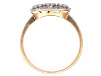 Art Deco Three Stone Diamond Ring with Rose Diamond Detail
