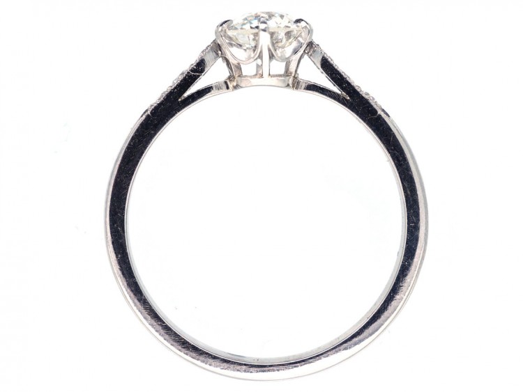 Diamond Solitaire Ring with Diamond Shoulders
