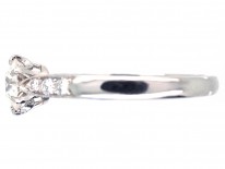 Diamond Solitaire Ring with Diamond Shoulders