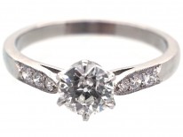 Diamond Solitaire Ring with Diamond Shoulders