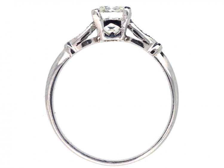 Radiant Cut Diamond Ring with Diamond Shoulders
