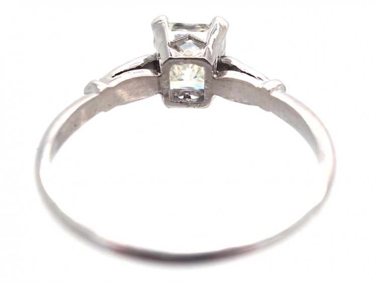 Radiant Cut Diamond Ring with Diamond Shoulders