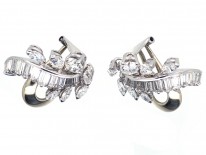 Diamond Clip & Post Leaf Design Earrings
