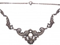 Art Deco Silver & Marcasite Foliate Necklace