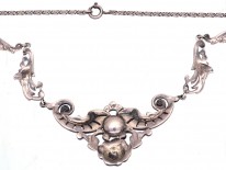 Art Deco Silver & Marcasite Foliate Necklace