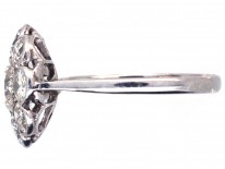 Edwardian 18ct Gold & Platinum Large Diamond Cluster Ring