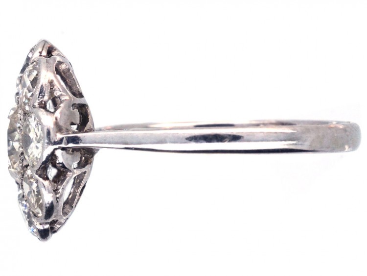 Edwardian 18ct Gold & Platinum Large Diamond Cluster Ring