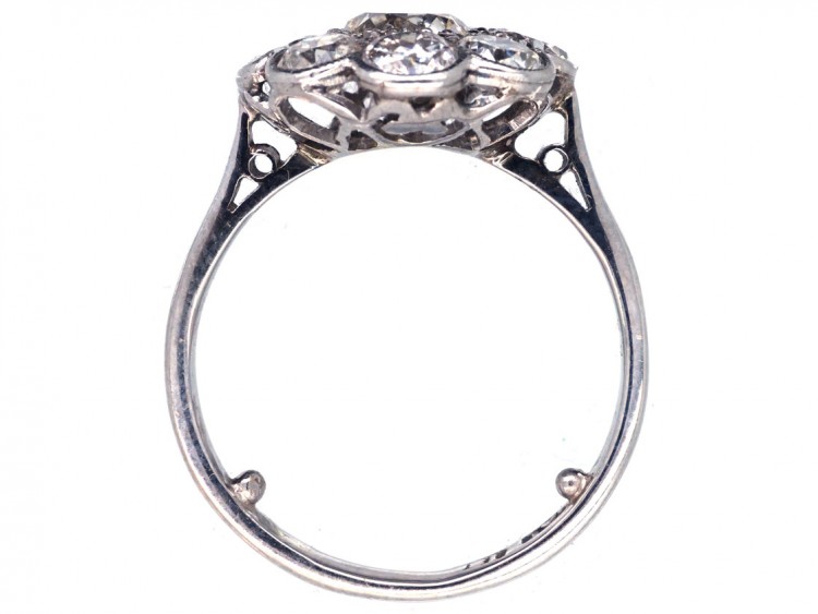 Edwardian 18ct Gold & Platinum Large Diamond Cluster Ring