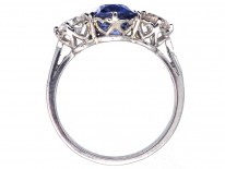 Sapphire & Diamond Three Stone Ring