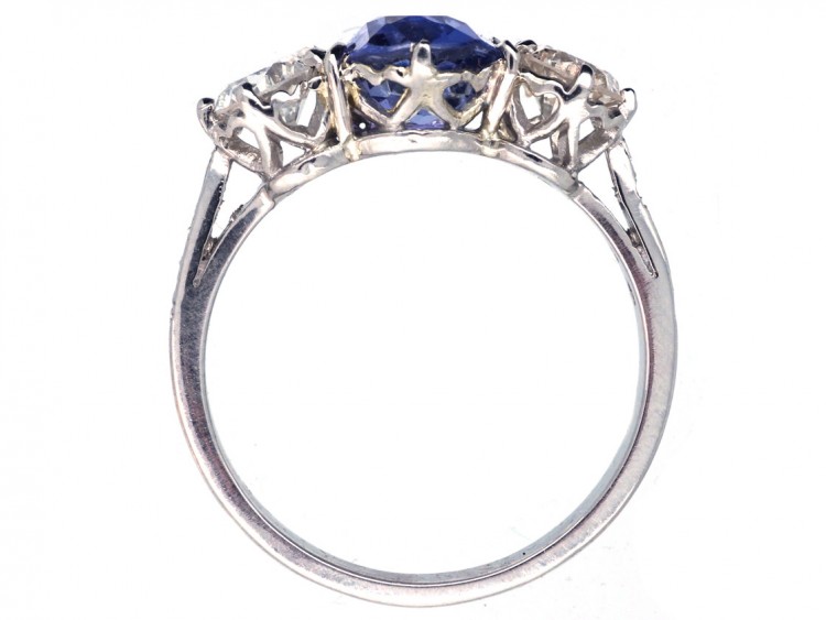 Sapphire & Diamond Three Stone Ring