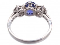 Sapphire & Diamond Three Stone Ring