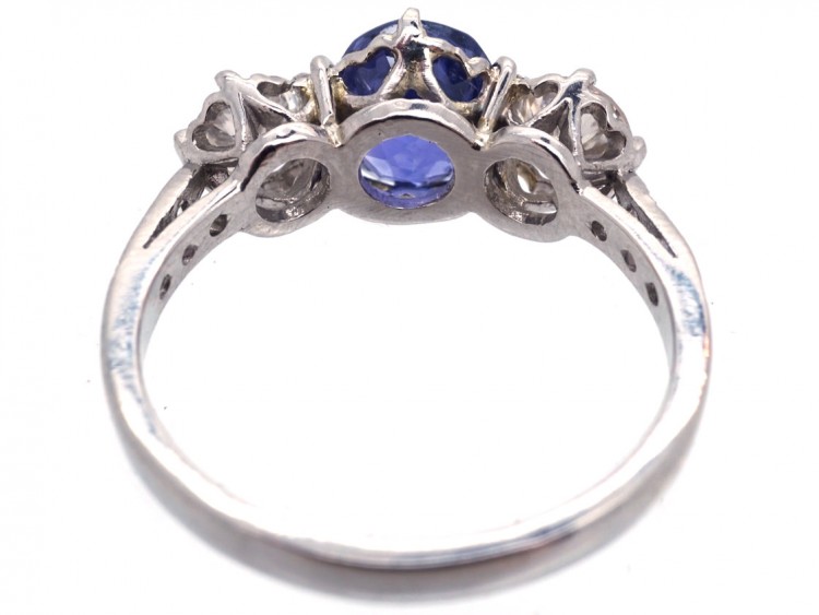 Sapphire & Diamond Three Stone Ring