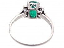 Art Deco Rectangular Emerald & Baguette Diamond Ring