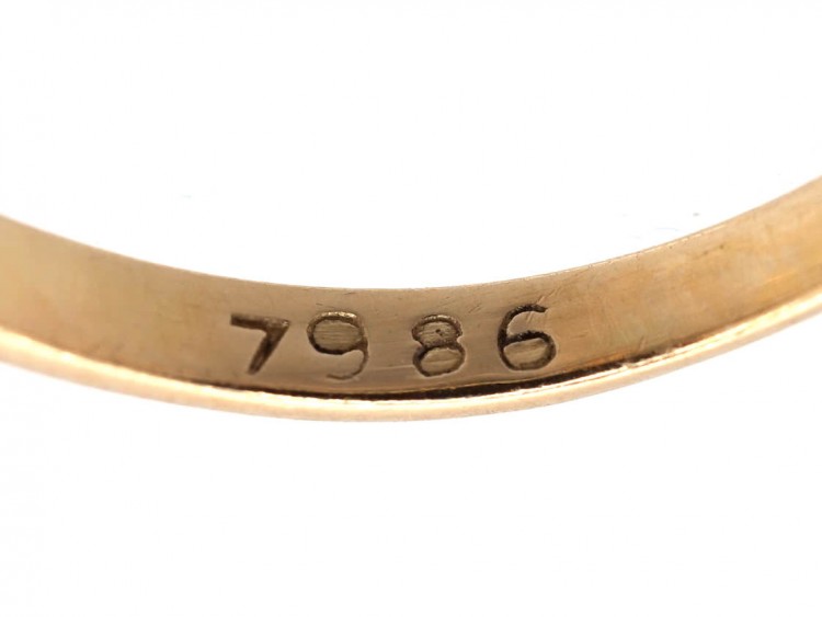 Art Deco Emerald & Diamond Three Stone Ring