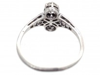 Art Deco Two Stone Diamond Ring with Tapered Diamond Shoulders