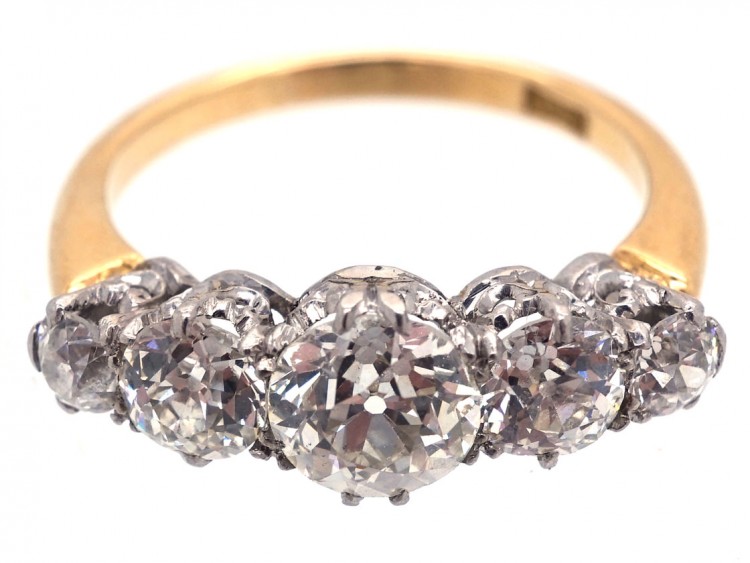 Edwardian 18ct Gold Five Stone Diamond Ring