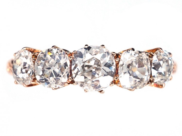 Edwardian 18ct Gold Five Stone Diamond Ring
