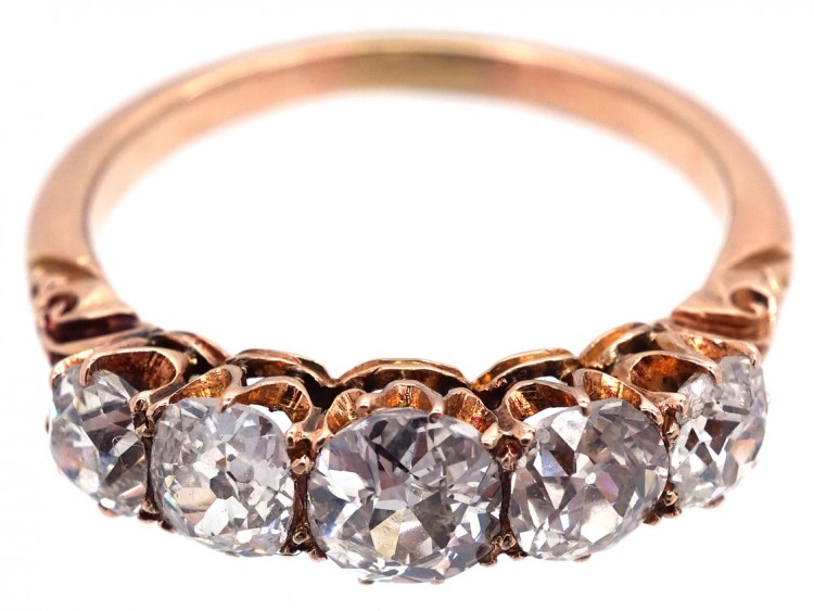 Edwardian 18ct Gold Five Stone Diamond Ring