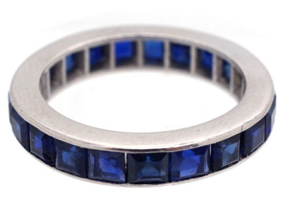Art Deco Platinum & Sapphire Eternity Ring