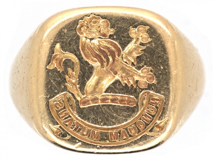 18ct Gold Signet Ring with Lion Rampant Intaglio