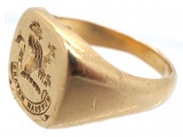 18ct Gold Signet Ring with Lion Rampant Intaglio