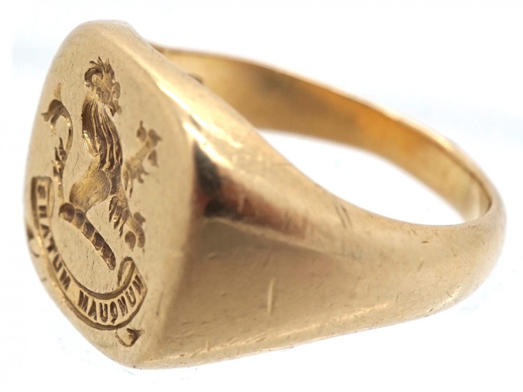 18ct Gold Signet Ring with Lion Rampant Intaglio