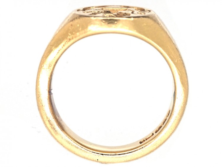 18ct Gold Signet Ring with Lion & Crown Intaglio