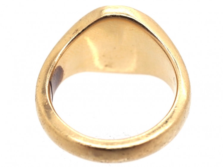 18ct Gold Signet Ring with Lion & Crown Intaglio