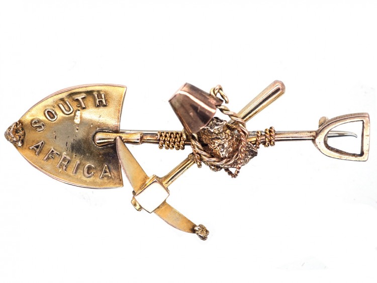 Victorian 15ct Gold Miner's Brooch