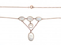 Edwardian 9ct Gold & Moonstone Necklace