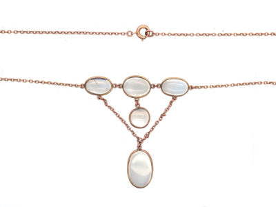 Edwardian 9ct Gold & Moonstone Necklace