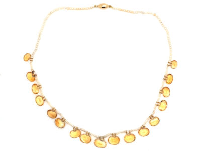 Edwardian Citrine & Natural Pearls Necklace