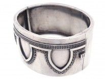 Victorian Silver & Etruscan Work Bangle