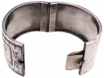 Victorian Wide Silver & Gold Overlay Bangle