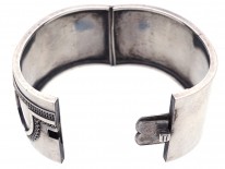 Victorian Silver & Etruscan Work Bangle