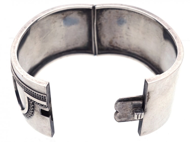Victorian Silver & Etruscan Work Bangle