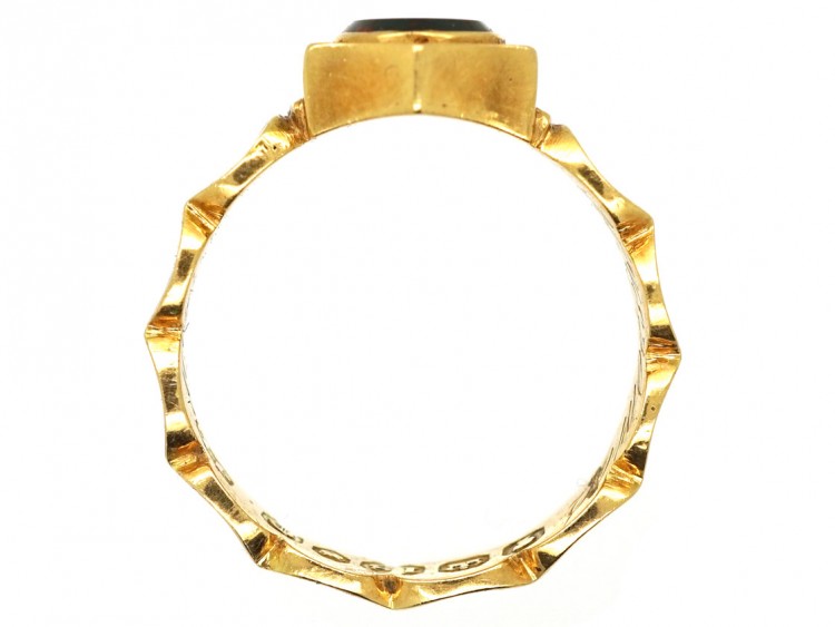 William IV Bloodstone & Enamel Memorial Ring