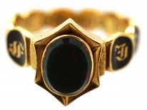 William IV Bloodstone & Enamel Memorial Ring