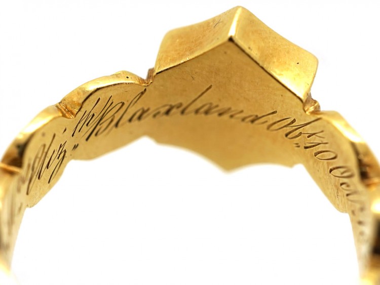 William IV Bloodstone & Enamel Memorial Ring