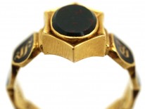 William IV Bloodstone & Enamel Memorial Ring