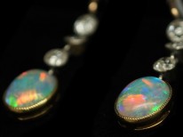 Edwardian Opal ​& Diamond Drop Earrings